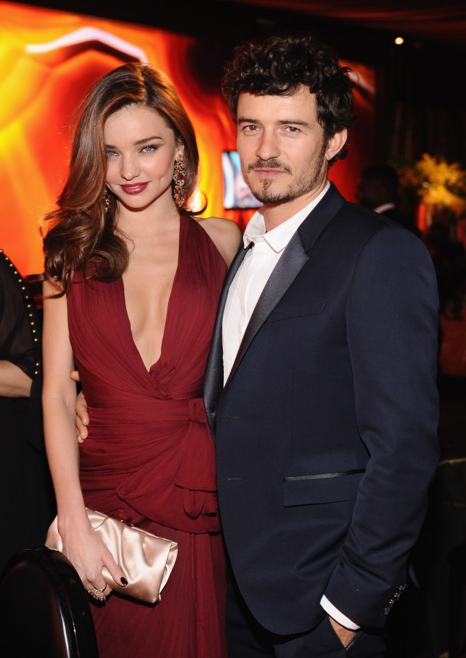 BEVERLY HILLS, CA - JANUARY 13: Model Miranda Kerr and actor Orlando Bloom attend the 2013 InStyle and Warner Bros. 70th Annual Golden Globe Awards Post-Party held at the Oasis Courtyard in The Beverly Hilton Hotel on January 13, 2013 in Beverly Hills, California. (Photo by Stefanie Keenan/Getty Images for InStyle)