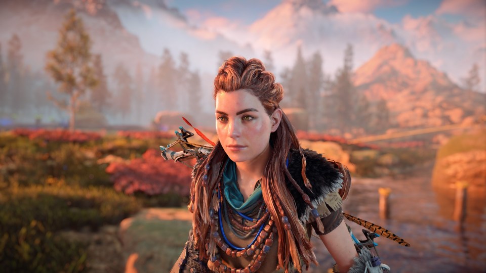 We don't really need to see the light reflect off Aloy's dewy skin