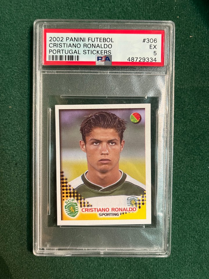 This Cristiano Ronaldo card was valued at £2,000 at the Brighton Football Card and Memorabilia Show