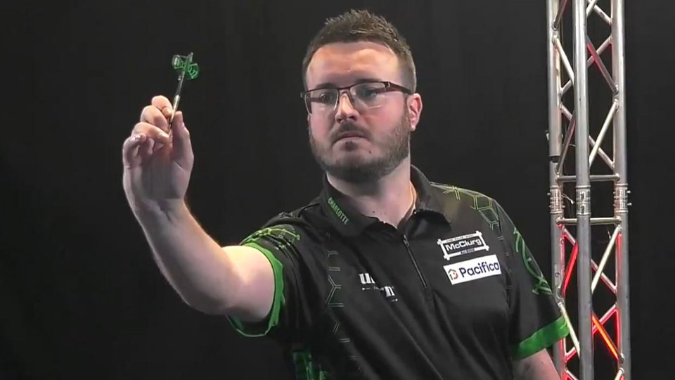 Adam Hunt delighted a commentator with a rarely-seen darts feat