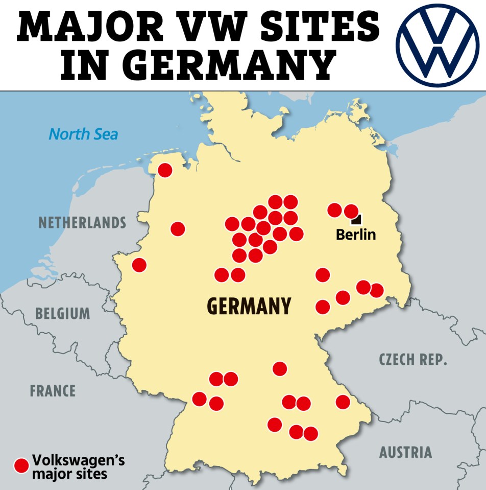 VW have mulitple plants and factories across Germany, including their base in Wolfsburg