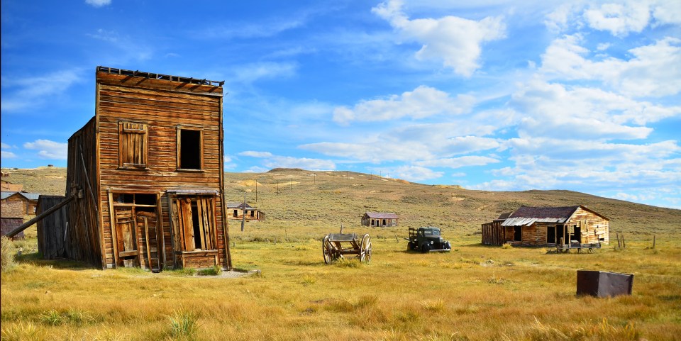 The abandoned ghost town has been frozen in time