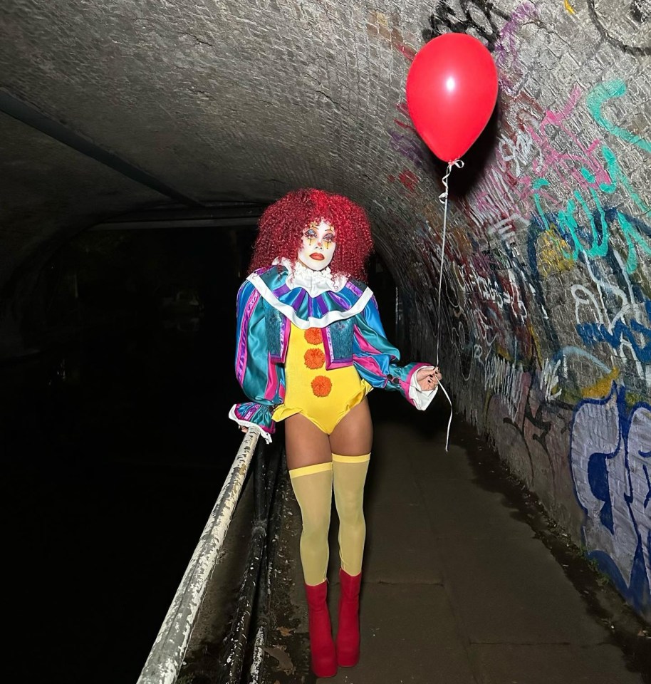 Alex Scott looked unrecognisable as when she dressed up as PennyWise