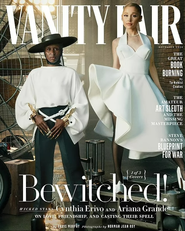 Ariana and Cynthia Erivo grace this month's Vanity Fair cover, ahead of the November release date for their upcoming Wicked film