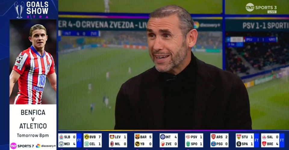 Martin Keown left his TNT Sports colleagues grinning with a cheesy joke