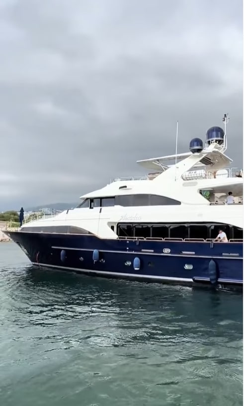 A yacht preparing to leave Lebanon with evacuees