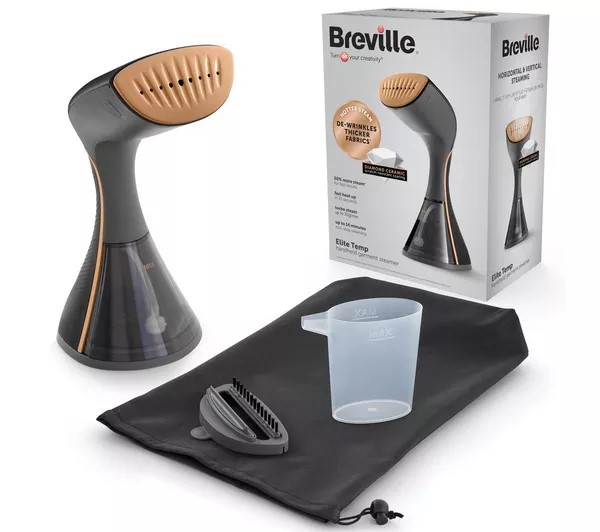 a breville steamer is sitting next to its box