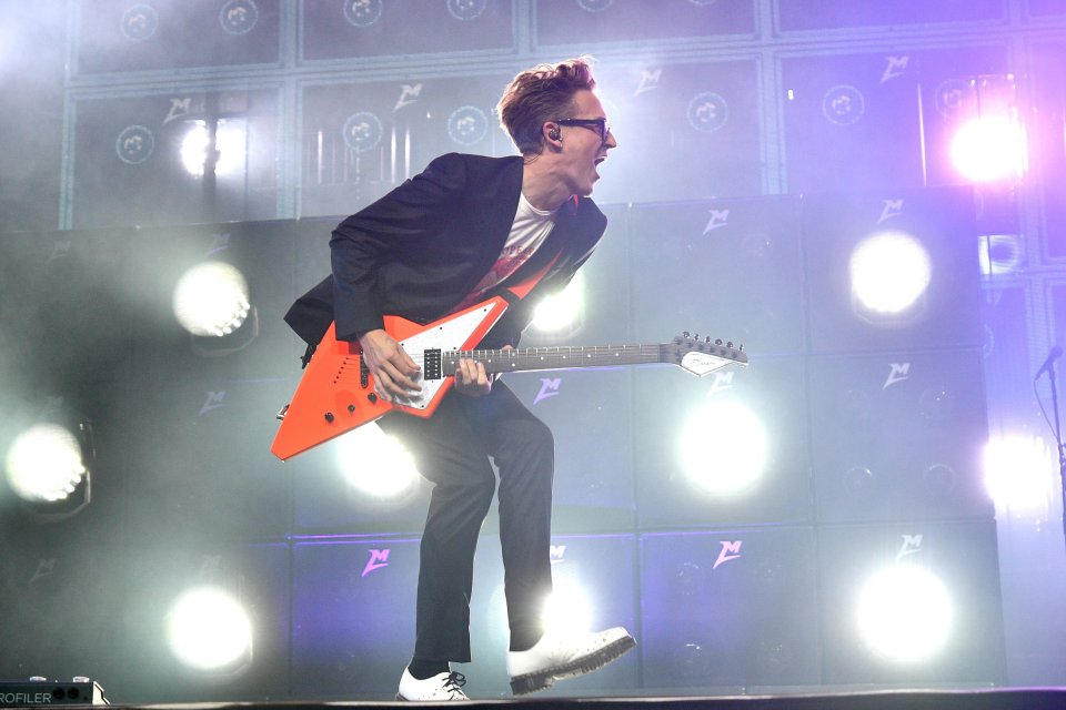 Tom performs during their 21st birthday show at The O2 Arena