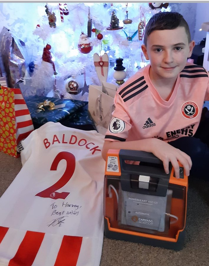 The 31-year-old had bought Harvey, a young Blades fan, a defibrillator after learning of his heart condition