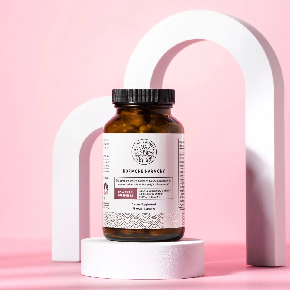 Happy Mammoth’s Hormone Harmony is billed as a blend of plant extracts relieving meno-pause symptoms, premenstrual tension and bloating