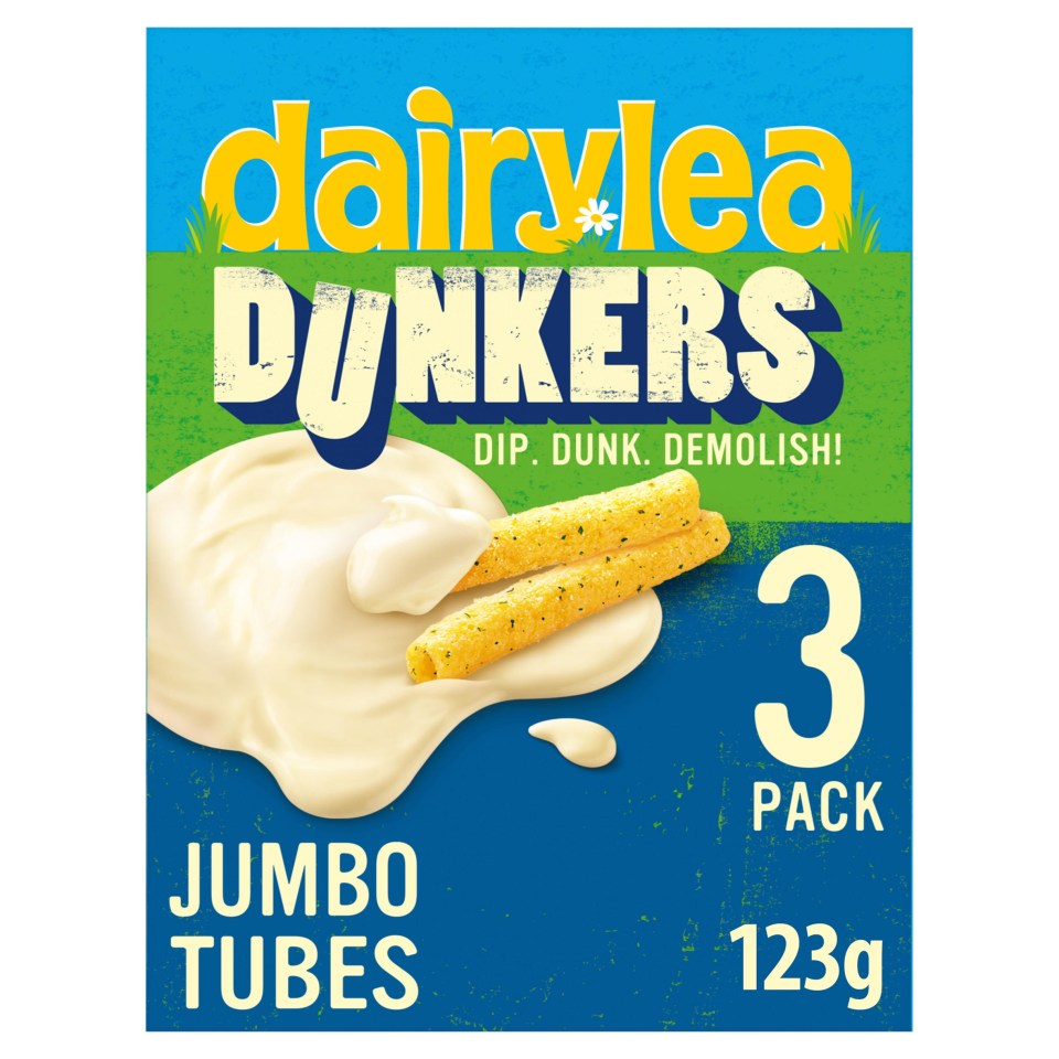 a box of dairylea dunkers jumbo tubes