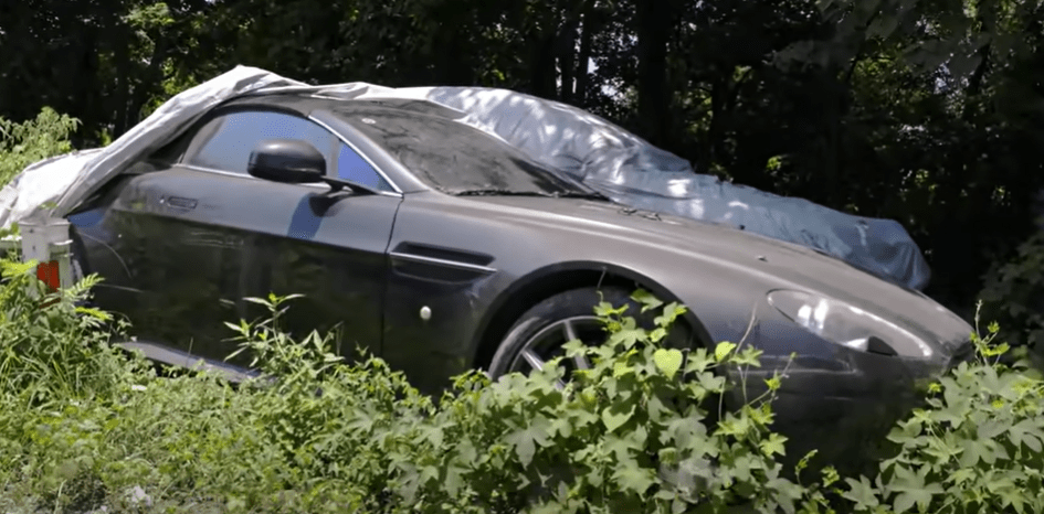 An Aston Martin Vantage was also discovered