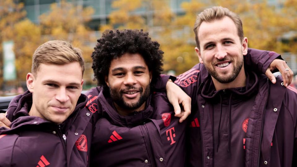 Harry Kane joined his Bayern teammates at the Audi factory in Munich