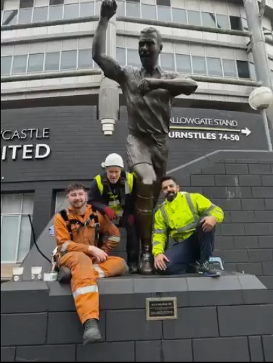 Alan Shearer's statue sits outside the Gallowgate End