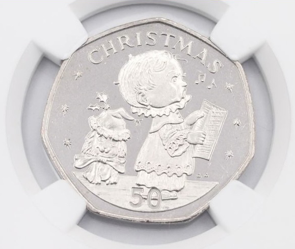 The tail of the coin features a choirboy singing from a music sheet