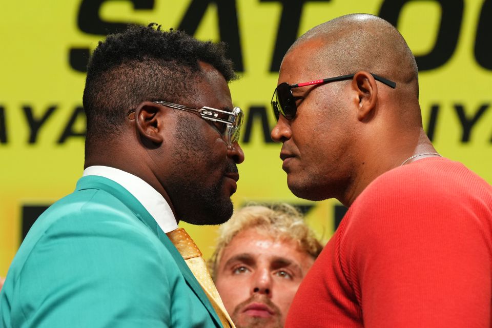 Ngannou facing off with Renan Ferreira