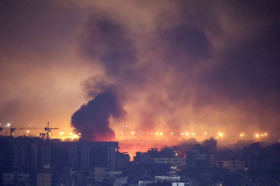 Smoke rises over Beirut's southern suburbs on Thursday