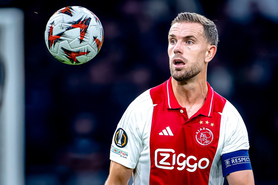 Mandatory Credit: Photo by EYE4images/NurPhoto/REX/Shutterstock (14742041bm) AFC Ajax Amsterdam midfielder Jordan Henderson plays during the match between Ajax and Besiktas at the Johan Cruijff ArenA for the UEFA Europa League - League phase - Matchday 1 season 2024-2025 in Amsterdam, Netherlands, on September 26, 2024. (Photo by EYE4images/NurPhoto) AFC Ajax v Besiktas JK - UEFA Europa League 2024/25 League Phase MD1, Amsterdam, Netherlands - 26 Sep 2024