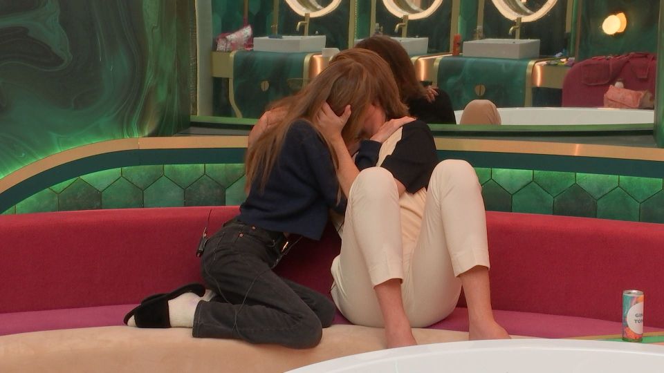 The pair were caught smooching on the sofa after last week's three-way kiss with Lily