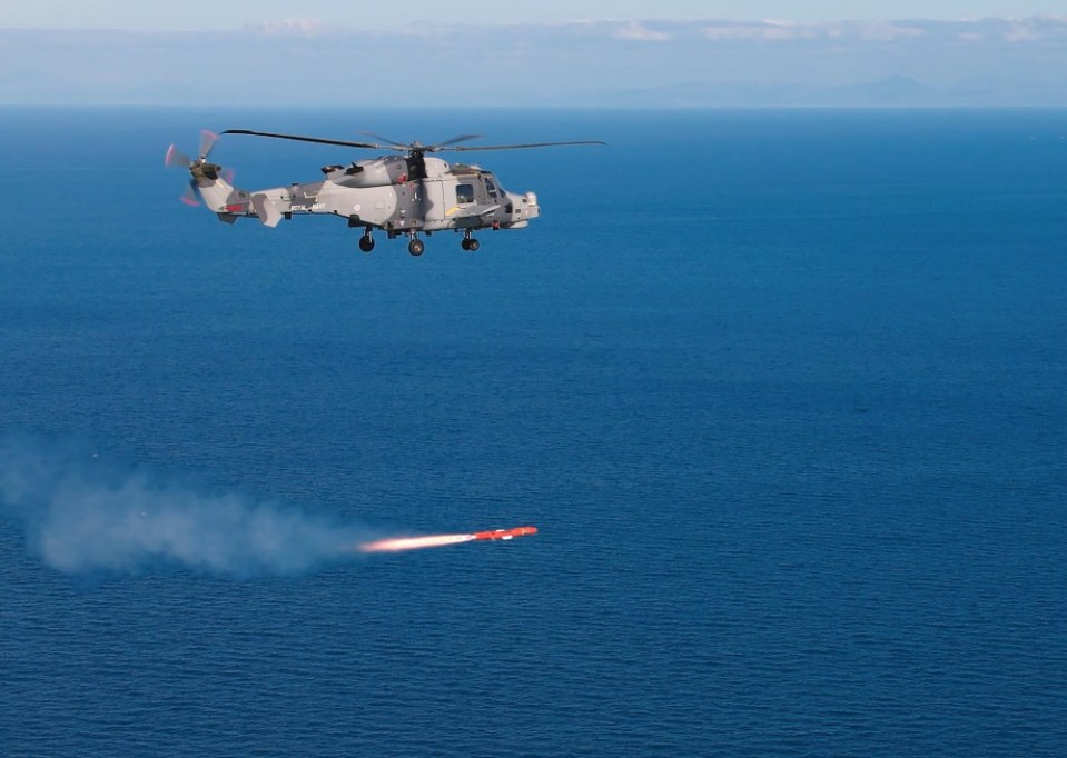 The first guided firing of the anti-ship Sea Venom missile was captured