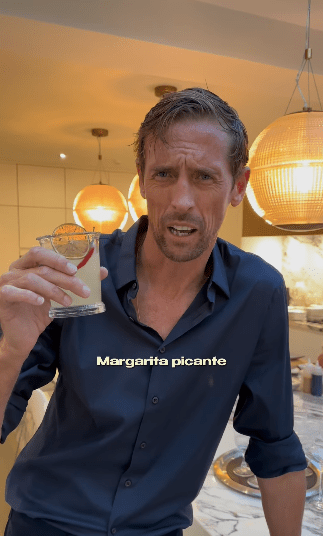 Peter Crouch enjoying a cocktail courtesy of Nobu