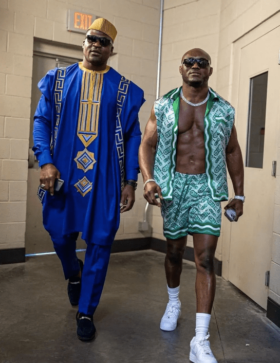 Ngannou with friend and former UFC champion Kamaru Usman