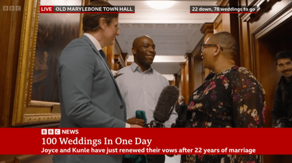 One of the other couples to wed on the livestream were Joyce and Kunle