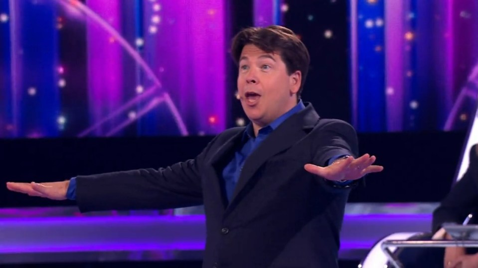 Host Michael McIntyre was left stunned as Robbie rose up from the depths of the show's set