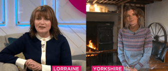 two women sitting next to each other with the words lorraine and yorkshire on the bottom