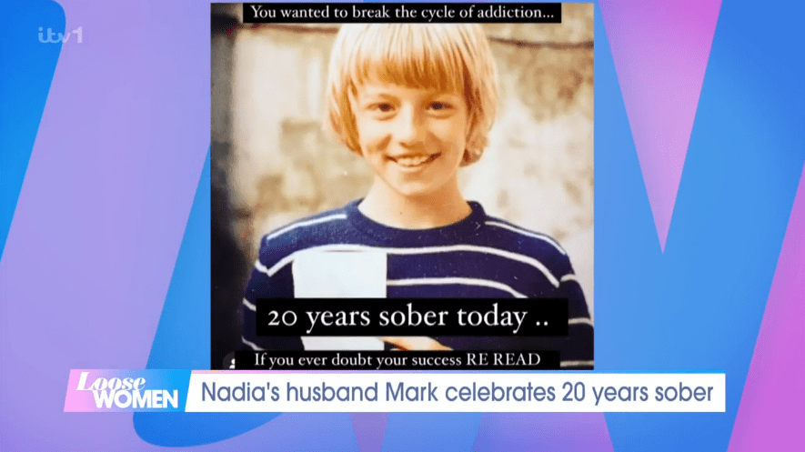 The screen cut to images of Nadia's husband mark