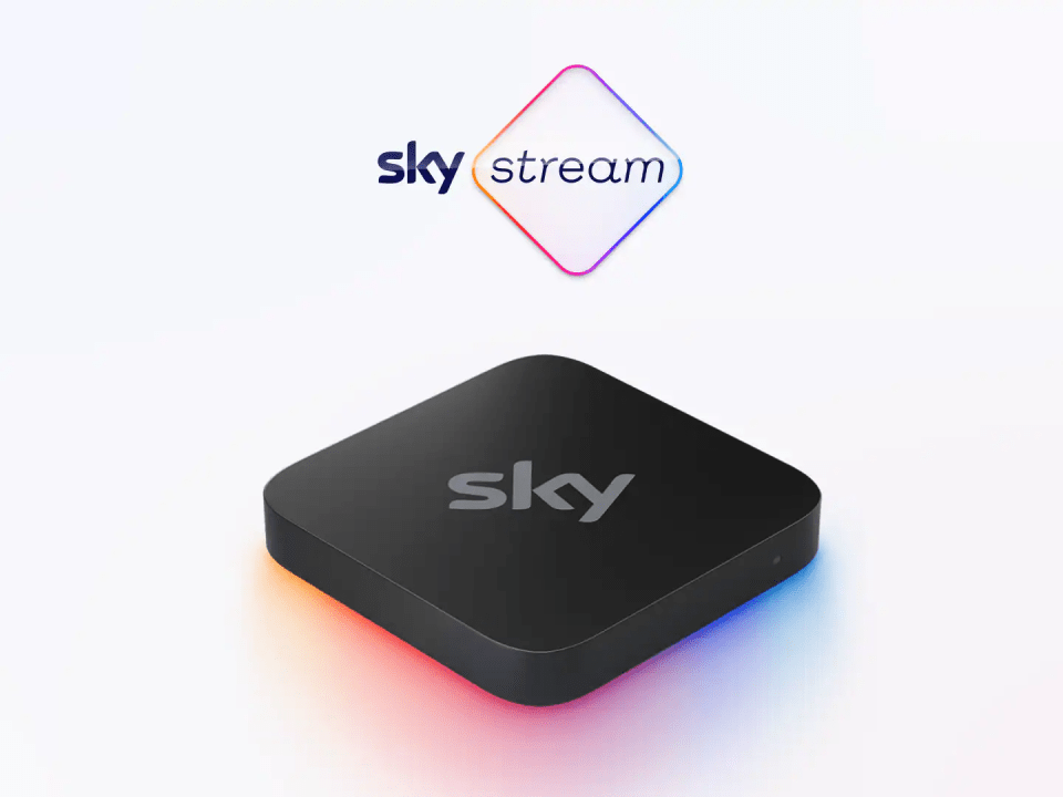 a black box with the word sky on it