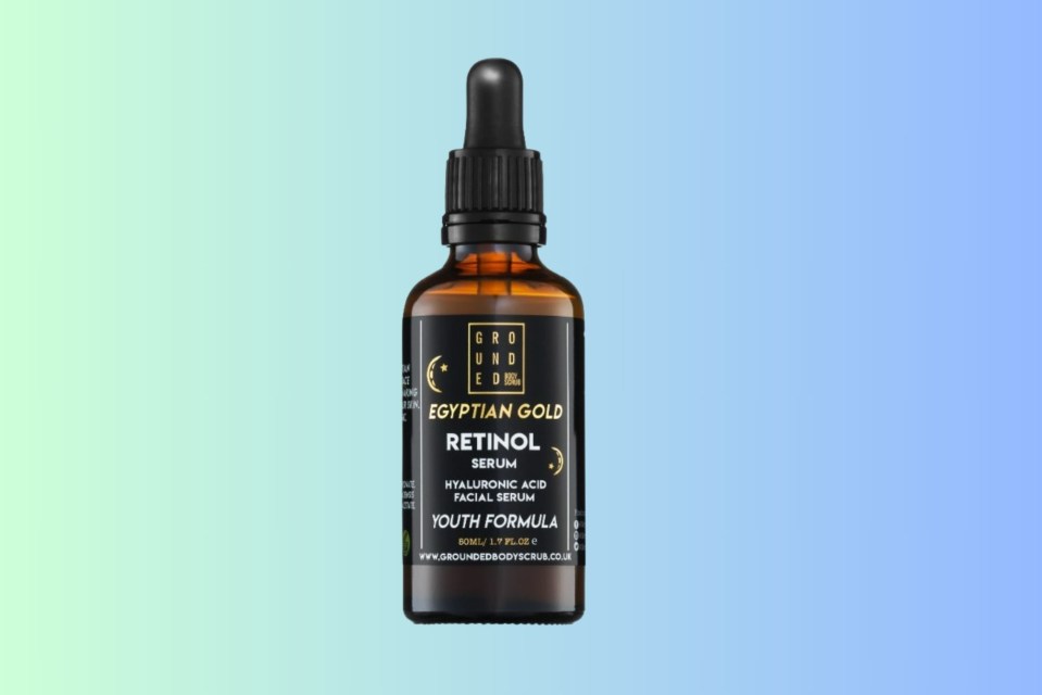 a bottle of egyptian gold retinol serum