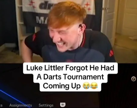 Streamer Angry Ginge was left in hysterics at Littler forgetting he was playing