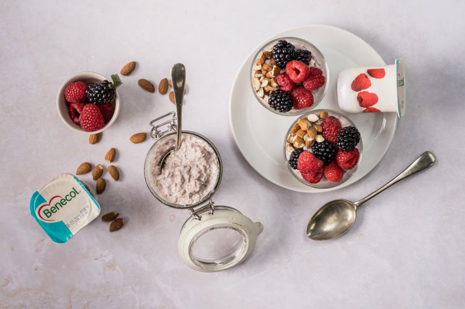 a package of benecol yogurt sits on a table