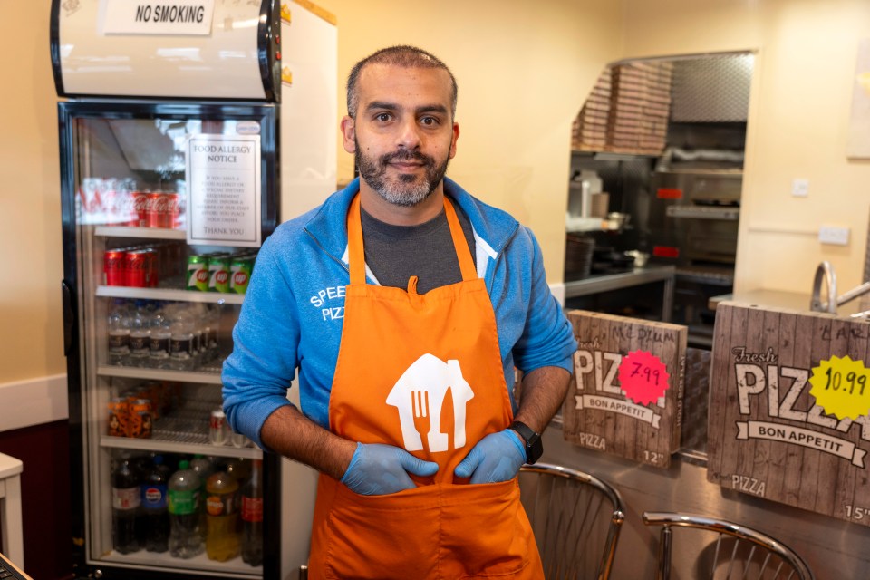 Amir Hosaimi works in a pizza takeaway shop just round the corner