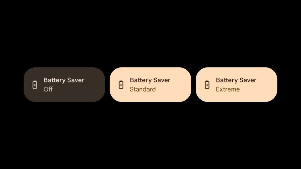 There are two different types of Battery Saver mode – Standard or Extreme