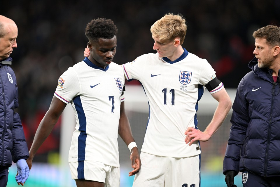 Anthony Gordon consoles his Three Lions team-mate