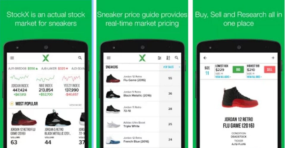 The StockX App has hundreds of well-sought after designer trainers for sale