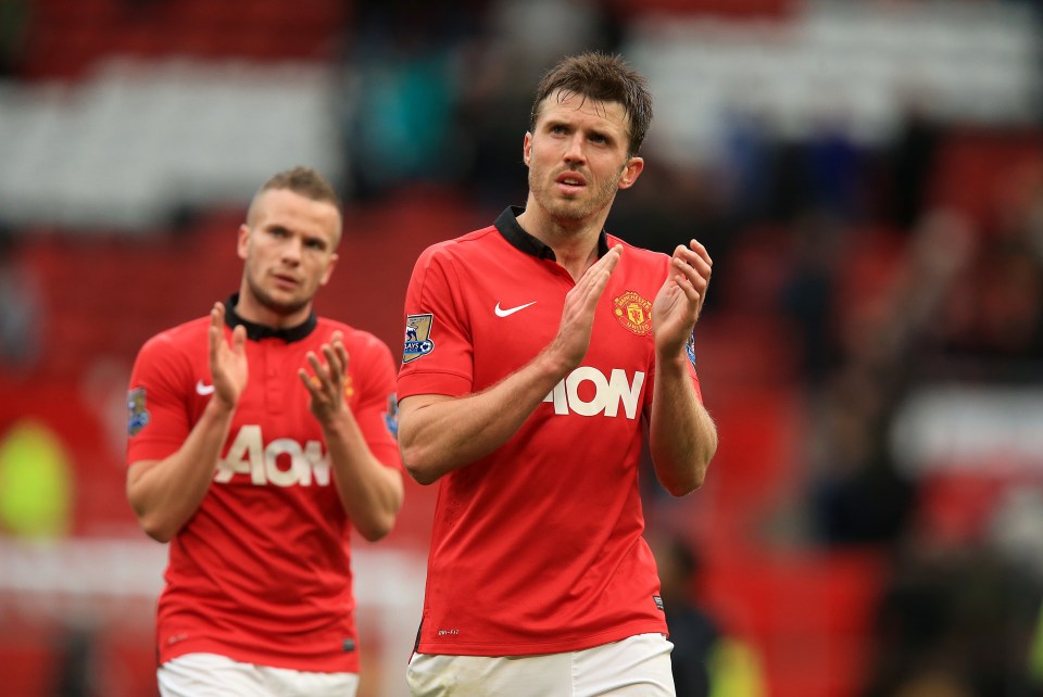 Tom Cleverley and Michael Carrick (right) were midfield partners for Sir Alex Ferguson's Man Utd