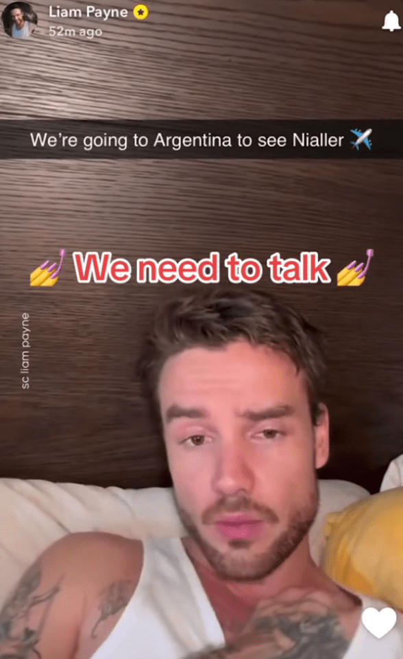 Liam Payne sparked concern with his latest Snapchat video