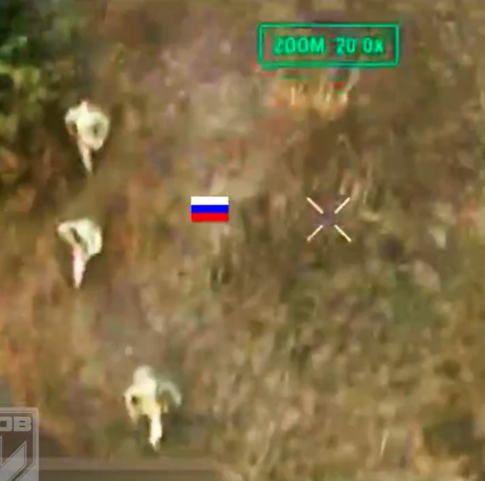 Putin's cannon fodder men were seen fleeing on foot before being shot down moments later