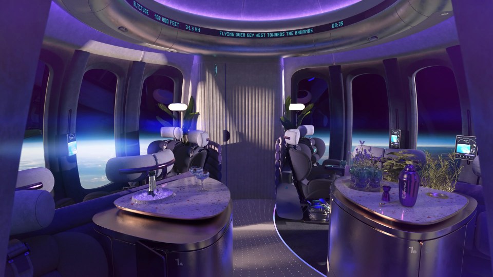 The capsule looks spacious and glamorous – if you can afford a ticket