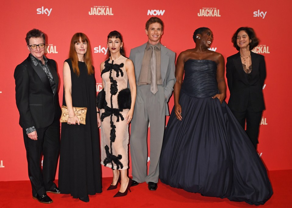 Sam Hoyle, Meghan Lyvers, Úrsula Corberó, Eddie Redmayne, Lashana Lynch and Cecile Frot-Coutaz at the movie premiere