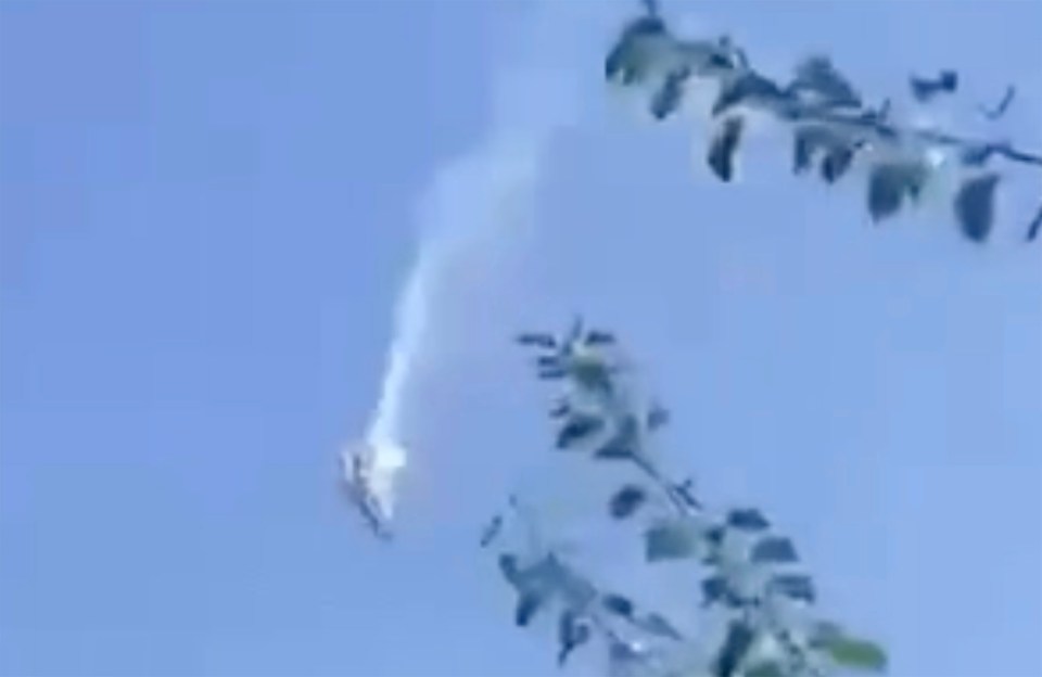 The Russian Hunter drone exploded in the sky over eastern Ukraine