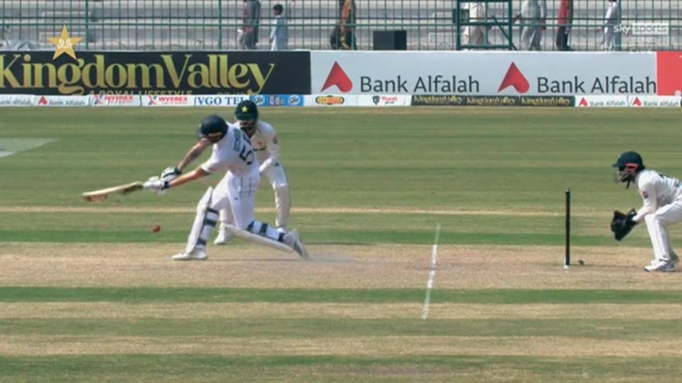 The England captain charged down the wicket and left himself an easy target for a stumping