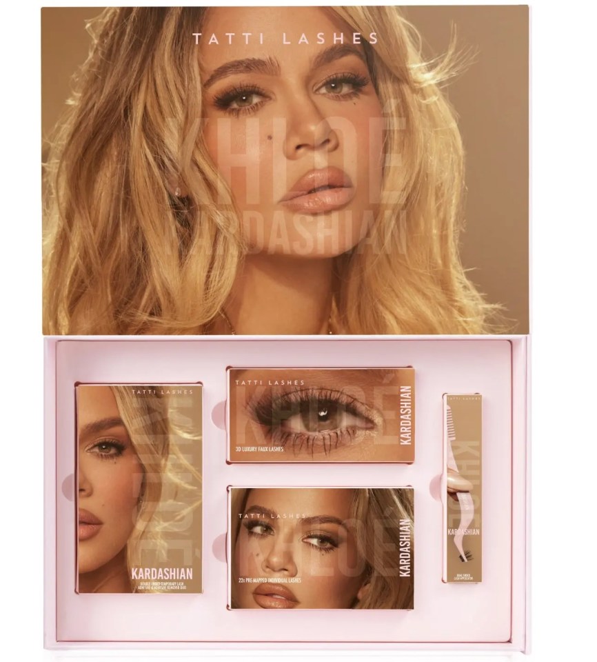 A mum sparked a rush to buy Khloe Kardashian's limited edition false eyelashes gift set, pictured, ahead of Christmas