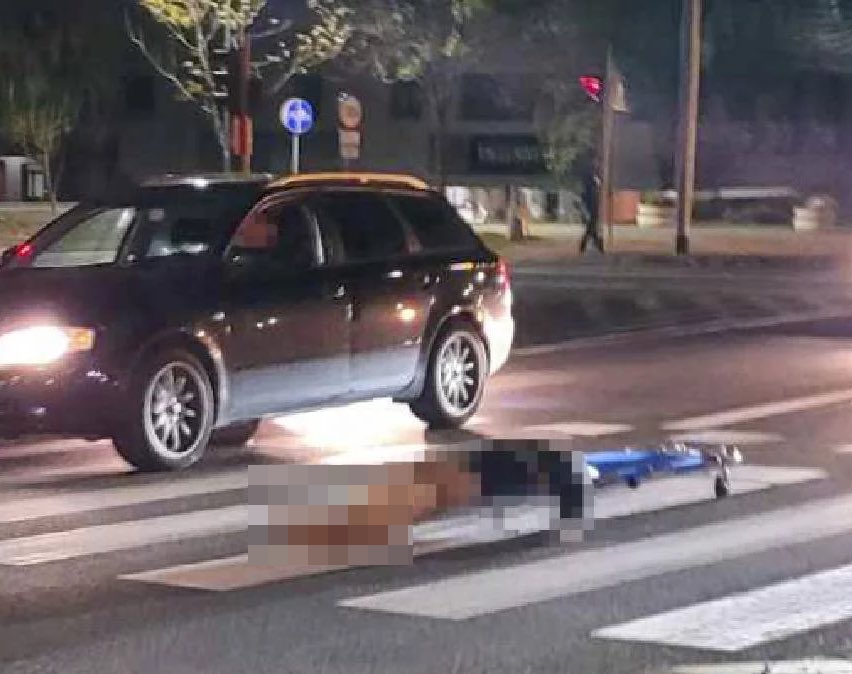 A picture posted by local media showed the body lying  on a pedestrian crossing