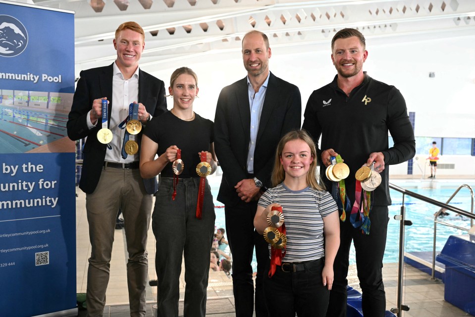 Prince William met with Team GB swimmers, saying he dodged the Paris Games to avoid giving wife Kate Covid