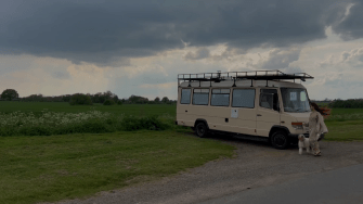 Van lifer Josie Rose travels the country in her converted bus with her dog Winnie