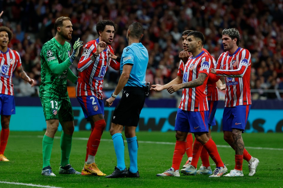 Atletico Madrid fans and players were left fuming that Marco Guida had awarded a penalty